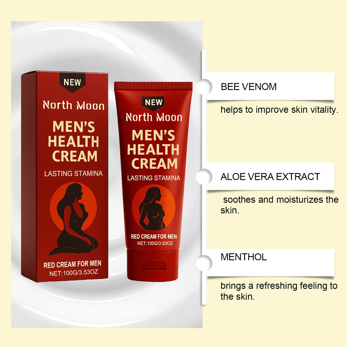 Men'S Care Cream Daily Care And Nourishing Men'S Skin Gentle Formula Massage Care Cream