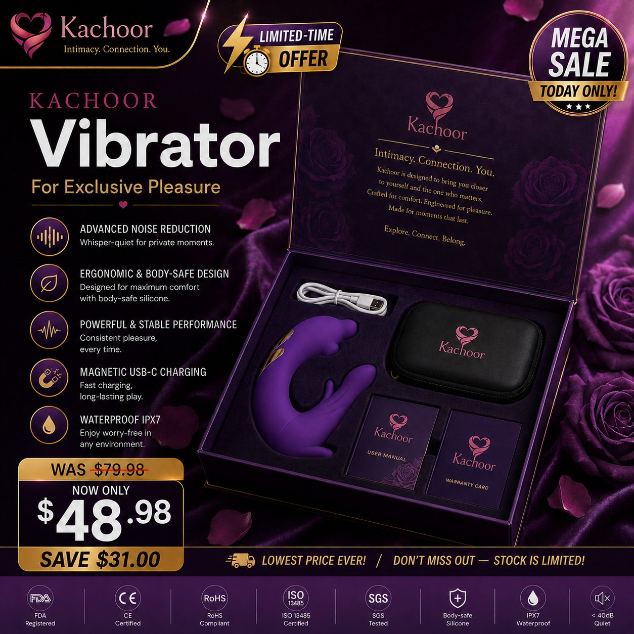 ✨ 2026 New AI Sync G-Spot Vibrator Support APP control 💕 7 Vibration & 5 Licking Modes + Free Mystery Gift | 30-Day Fast Refund
